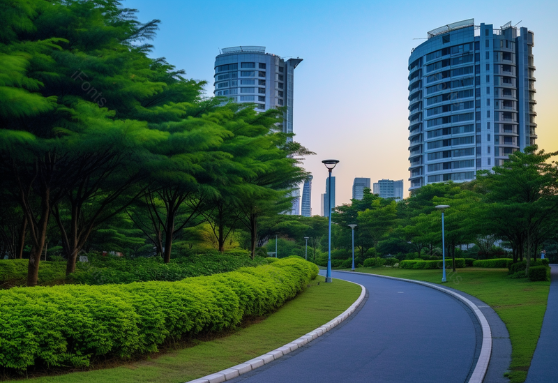 建筑楼体建筑地产楼盘小区小路绿化城市摄影,高清,摄影图,摄影图片,图片大全,摄影图免费下载